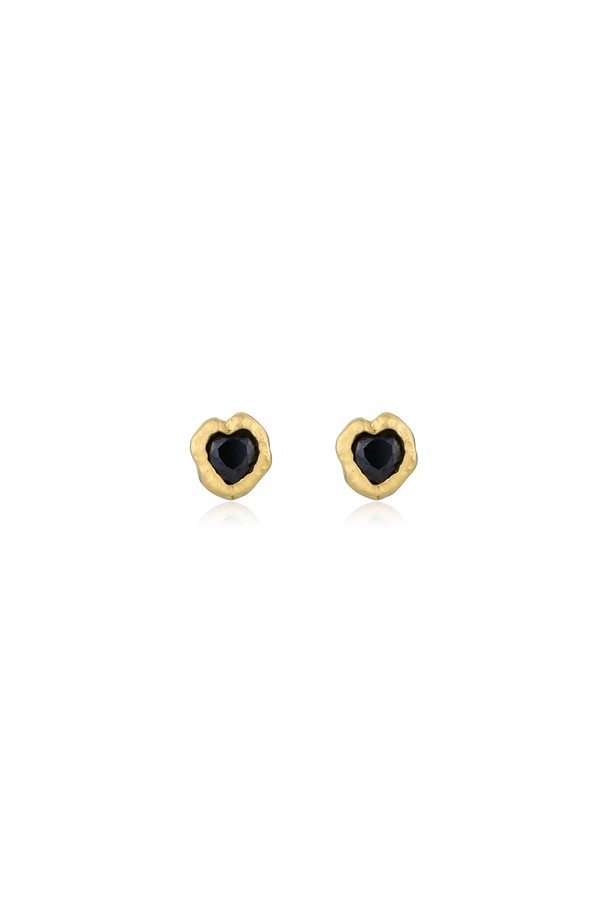 LEHAUL - 귀걸이 - UGLY LOVE EARRING(black)(silver925&18k gold plated)