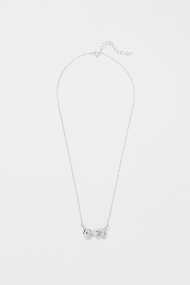 LEHAUL - 목걸이 - GLITTER RIBBON NECKLACE (silver925)