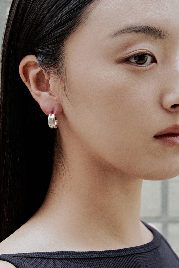 LEHAUL - 귀걸이 - MORRY TWORING EARRING (silver925)