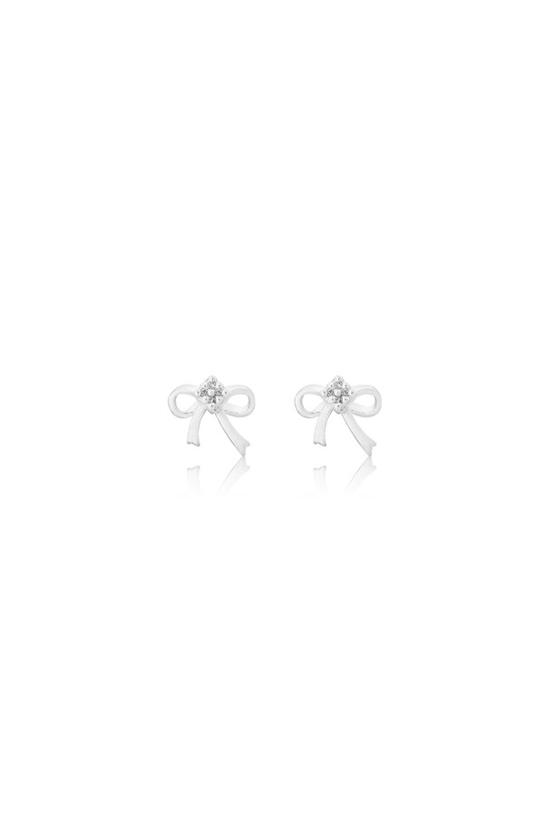 LEHAUL - 귀걸이 - WITH RIBBON EARRING(WHITE)(silver925)