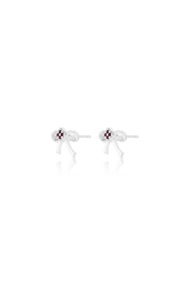 LEHAUL - 귀걸이 - WITH RIBBON EARRING(RED)(silver925)