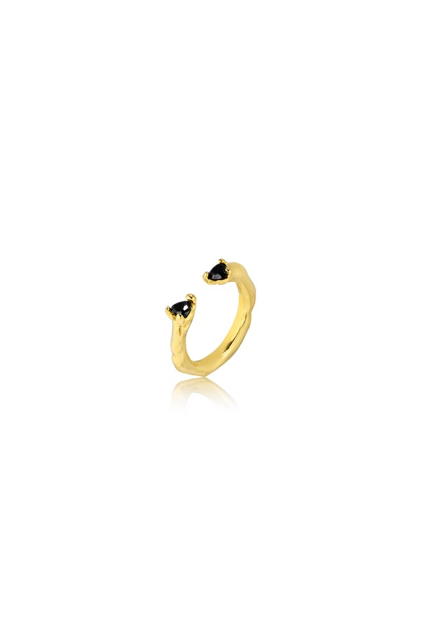 LEHAUL - 반지 - LOVE RING(black)(silver925&18k gold plated)