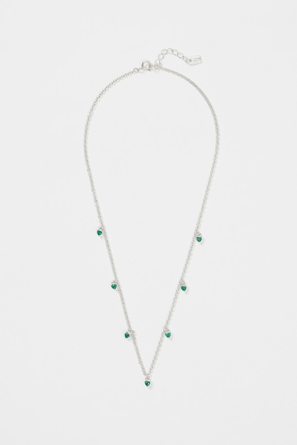 LEHAUL - 목걸이 - TOMBER HEART NECKLACE(green)(silver925)