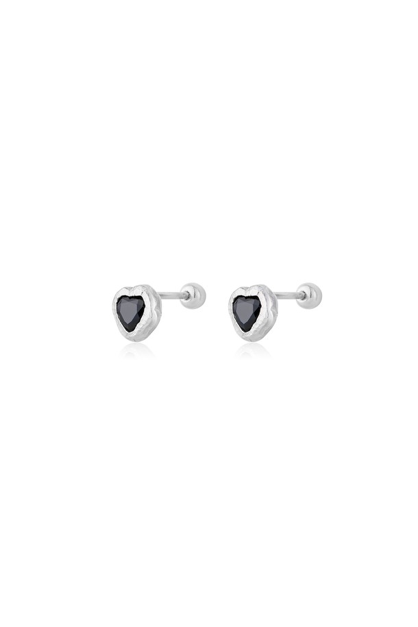 LEHAUL - 귀걸이 - UGLY LOVE EARRING(black)(silver925)