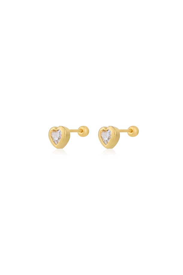 LEHAUL - 귀걸이 - PURE LOVE EARRING(white)(silver925&18k gold plated)