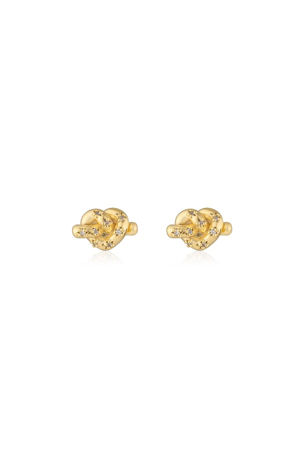 LEHAUL - 귀걸이 - PRETZEL LOVE EARRING (silver925&18k gold plated)