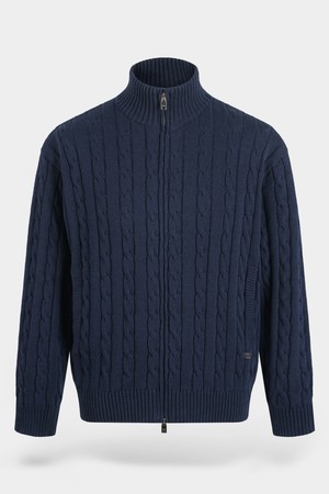 워셔블 코튼 케이블 투웨이 니트 집업