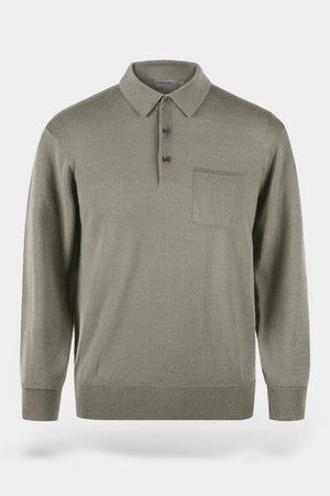 워셔블 코튼 포켓 카라 니트