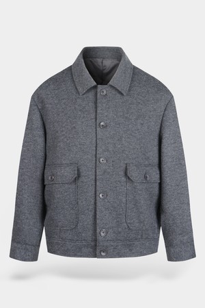 울 블렌드 블루종 자켓