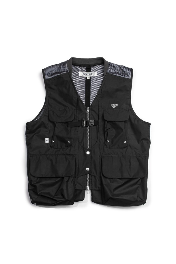 SLOWPOKE - 베스트 - 3L Nylon Ripstop Angler Vest (Waterproof) -Black-