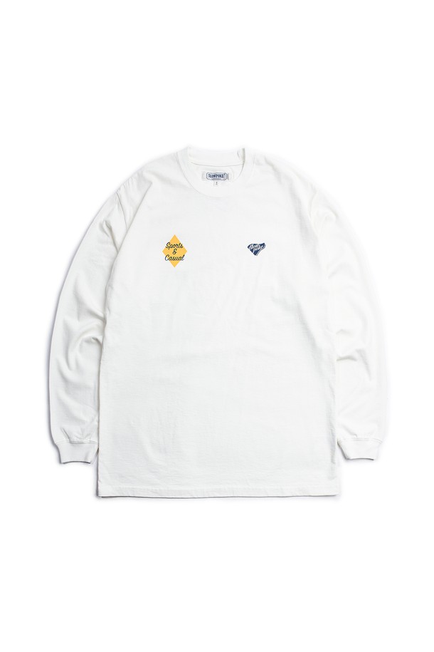 SLOWPOKE - 긴팔티셔츠 - Sports & Casual Loose Fit Long Sleeve -White-