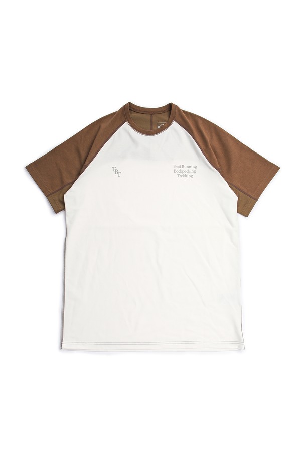 SLOWPOKE - 반팔티셔츠 - Track Short Sleeve -Off White & Khaki-