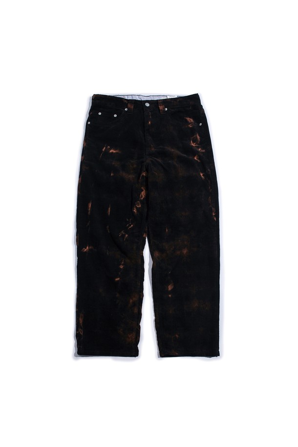 SLOWPOKE - 팬츠 - Wide Tie-dye Corduroy Pants -Black-