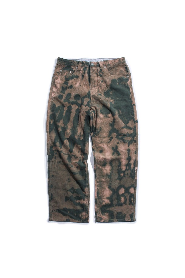 SLOWPOKE - 팬츠 - Wide Tie-dye Corduroy Pants -Khaki-