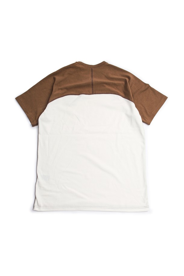 SLOWPOKE - 반팔티셔츠 - Track Short Sleeve -Off White & Khaki-