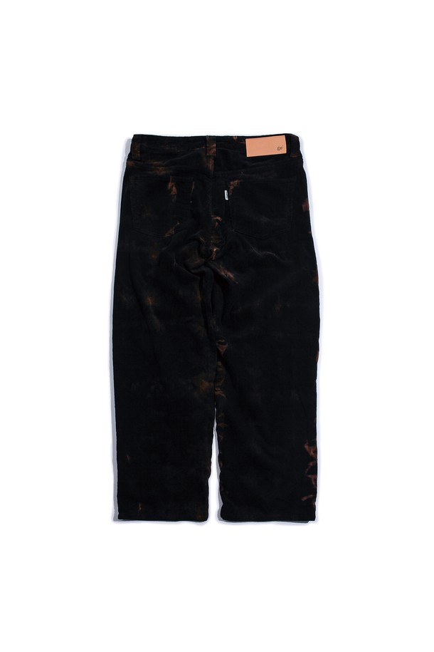 SLOWPOKE - 팬츠 - Wide Tie-dye Corduroy Pants -Black-