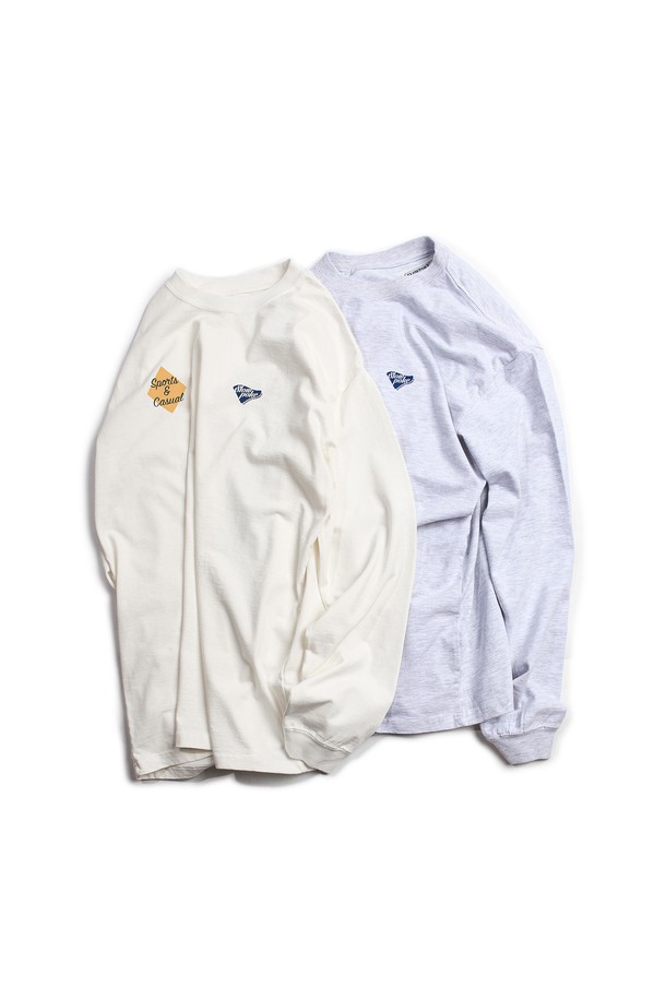 SLOWPOKE - 긴팔티셔츠 - Sports & Casual Loose Fit Long Sleeve -White-