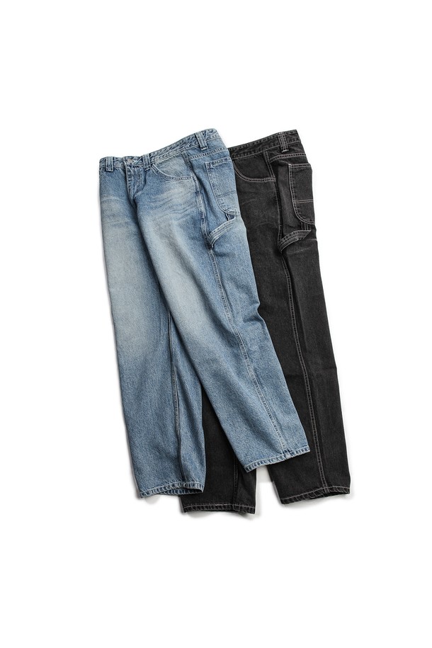 SLOWPOKE - 데님 - Work Denim Pants (Biofade) -Indigo-