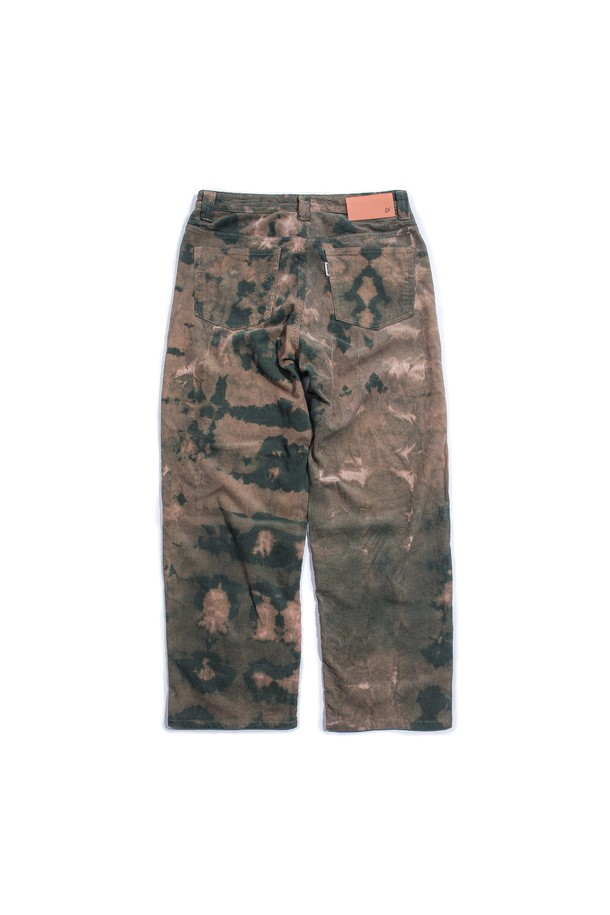 SLOWPOKE - 팬츠 - Wide Tie-dye Corduroy Pants -Khaki-