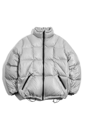 Glossy Puffer Down Jacket -L.Grey-