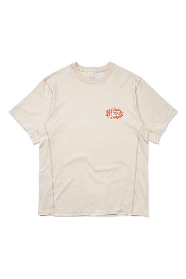 SLOWPOKE - 반팔티셔츠 - Athletic Short Sleeve -Light Beige-