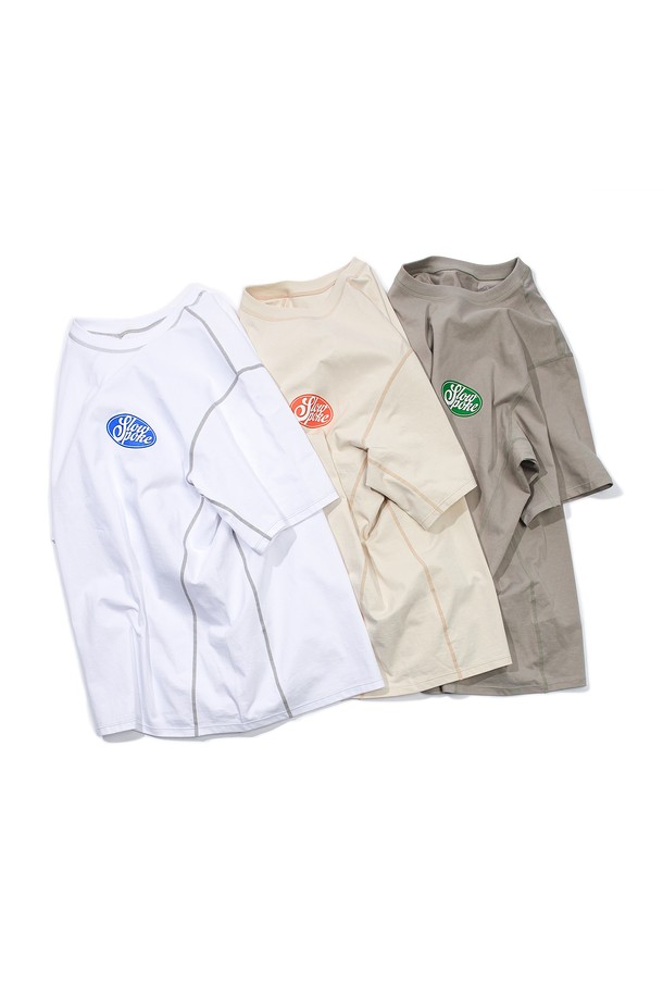 SLOWPOKE - 반팔티셔츠 - Athletic Short Sleeve -Light Beige-