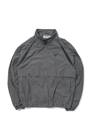 Nylon Zip-up Track Jacket -Grey-