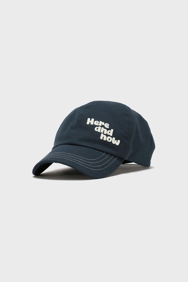 elldu - 모자 - Here and now stitch Ball cap Navy