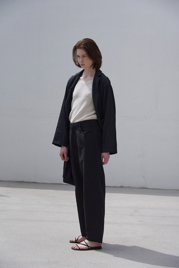 A HAUTE - 롱/미디팬츠 - Linen pants (Black)