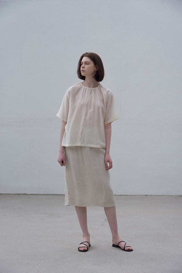 A HAUTE - 미디스커트 - Reese skirt (Pure linen)