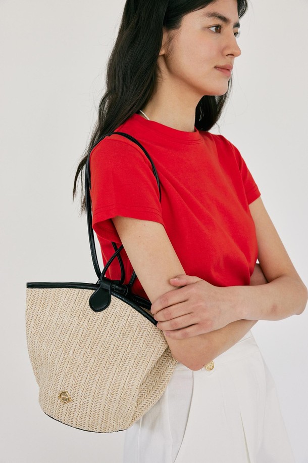 ANEDIT - 숄더백 - H Holiday Ratan Bucket Bag_Natural