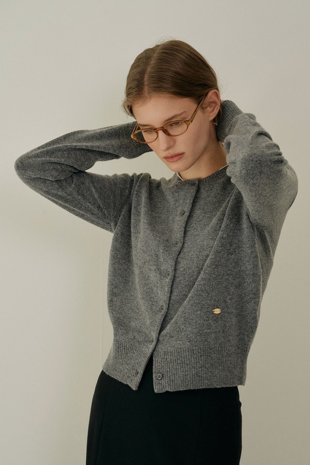 ANEDIT - 가디건 - W Fine Wool Classic Cardigan_Gray