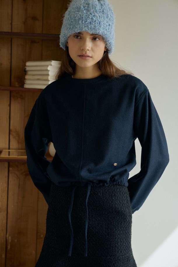 ANEDIT - 셔츠 / 블라우스 - T Wool Sweatshirt Blouse_Dark Navy