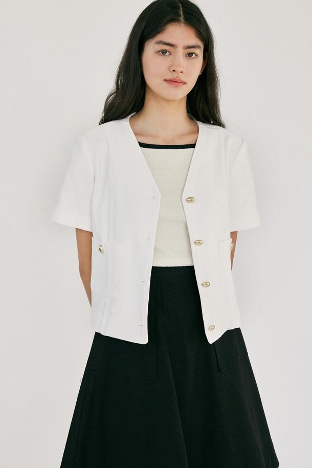 ANEDIT - 자켓 - H Dahlia Linen Jacket_White