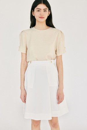 H Dahlia Half Jewel Blouse_Light Beige