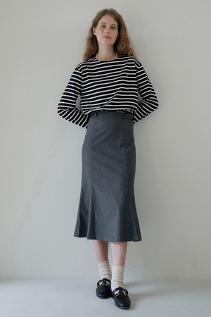 W Mermaid Line Skirt_Charcoal