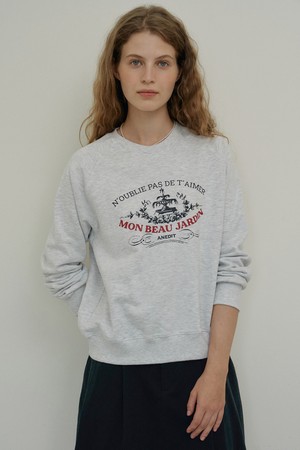 W Jardin Raglan Sweatshirt_White Melange