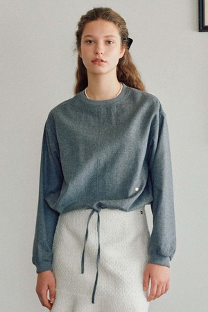 T Wool Sweatshirt Blouse_Melange Gray