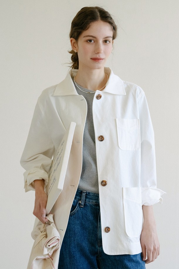 ANEDIT - 자켓 / 점퍼 - Nora French Work Jacket_Ecru