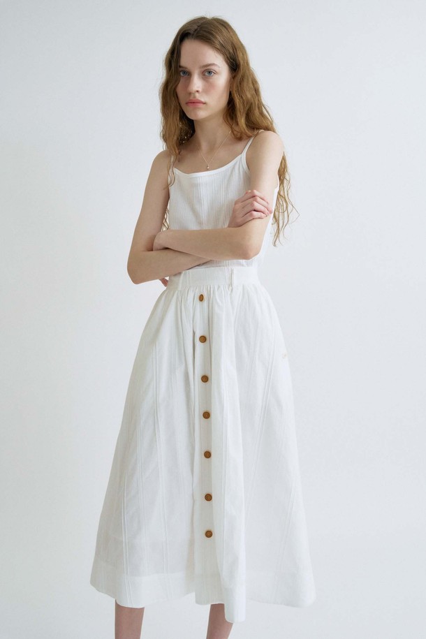 ANEDIT - 롱스커트 - S Classic Button Long Skirt_White