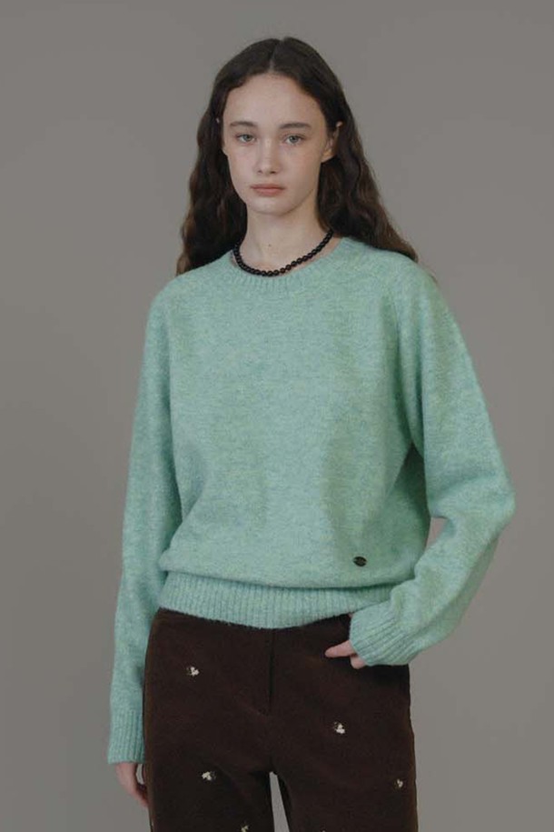 ANEDIT - 스웨터 - F Cozy Crewneck Knit Sweater_Mist Mint