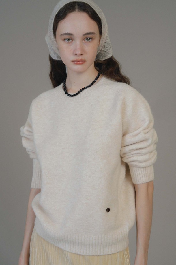 ANEDIT - 스웨터 - F Cozy Crewneck Knit Sweater_Vanilla