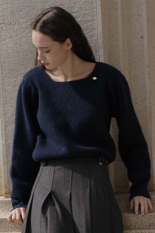 ANEDIT - 스웨터 - F Feminine Square Neck Knit_Night