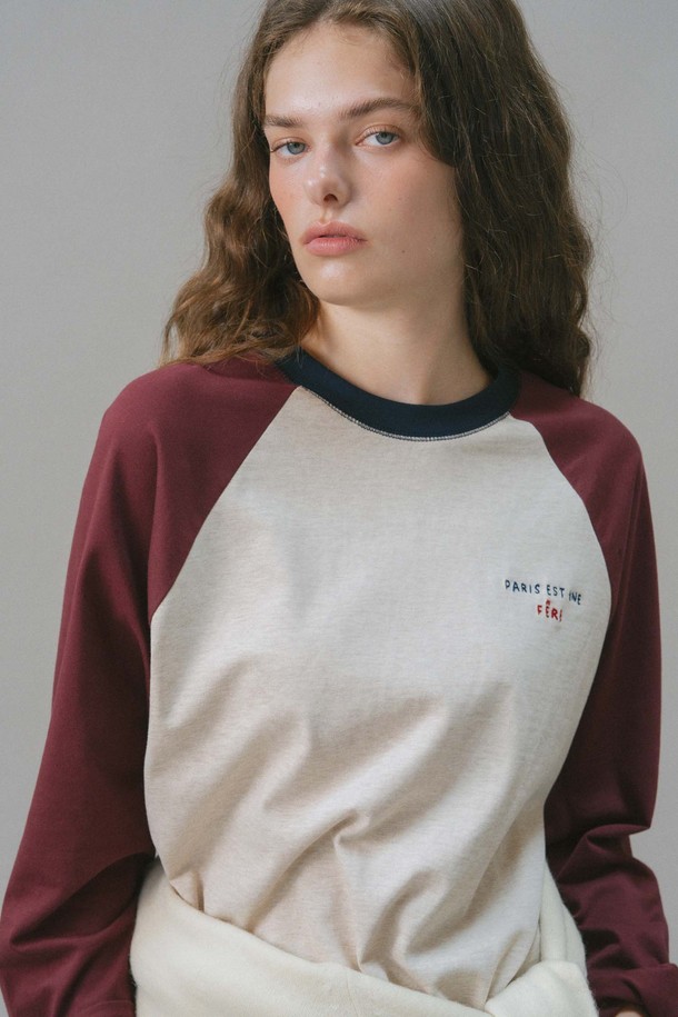 ANEDIT - 긴소매 티셔츠 - U Needlepoint Raglan Tshirt_2colors