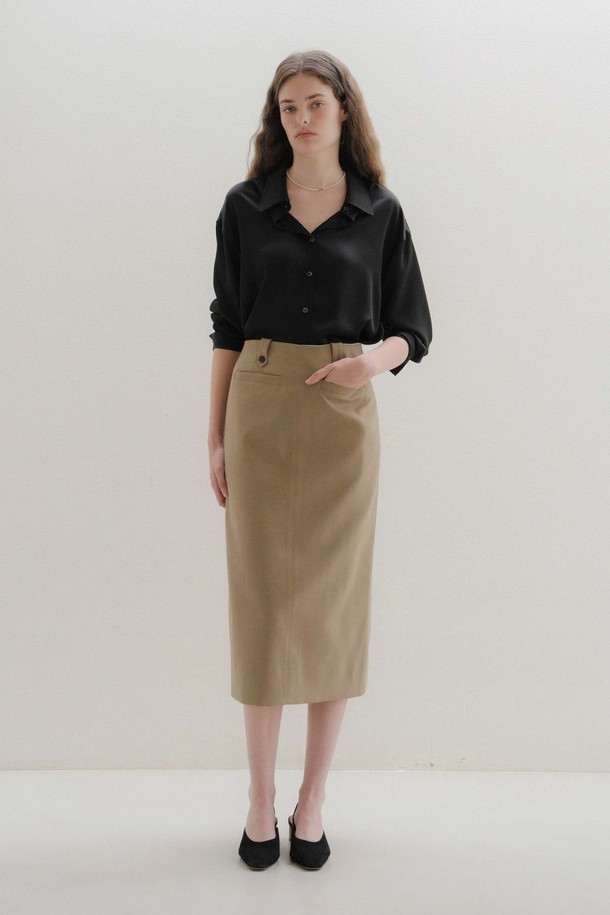 ANEDIT - 셔츠 - U Silky Classic Shirt_Black