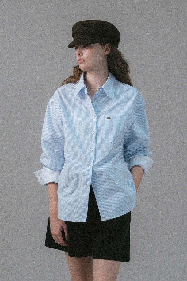 ANEDIT - 셔츠 - U Oxford Sleeves Point Shirt_2colors