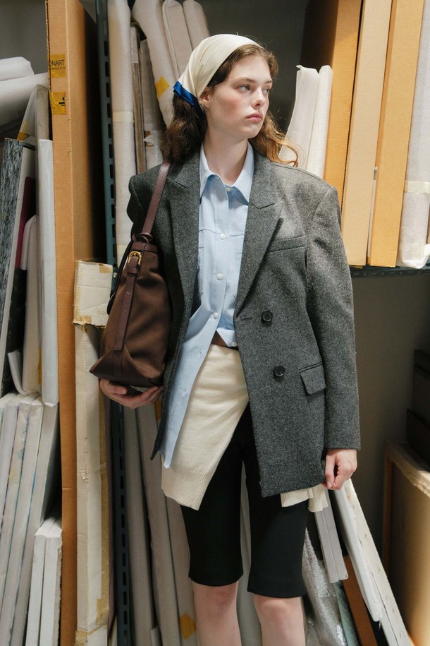 ANEDIT - 자켓 - U Leah Wool Double Jacket_Mix Gray