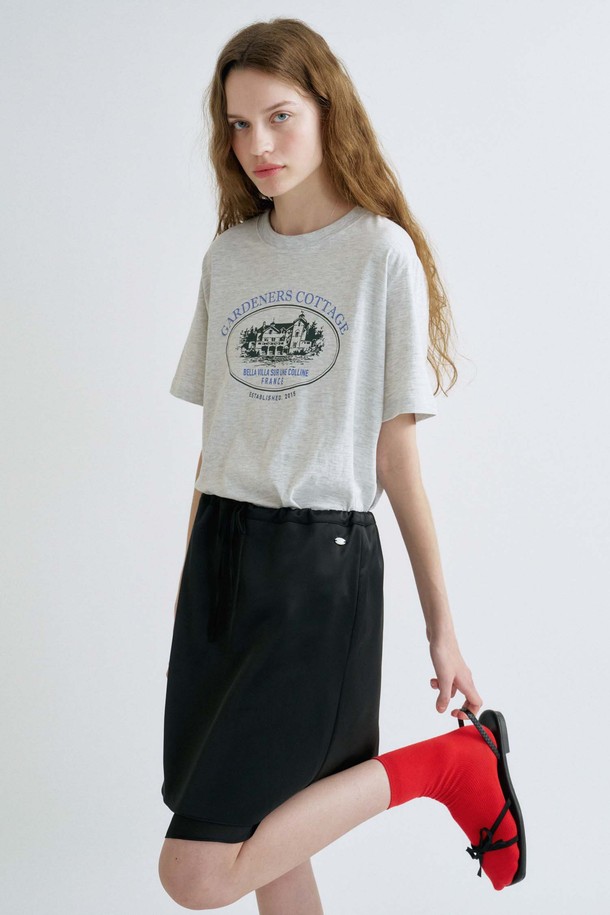 ANEDIT - 미디스커트 - S Satin layerd Midi Skirt_Black