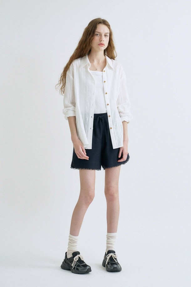 ANEDIT - 셔츠 - S Texture Stripe Shirt_White