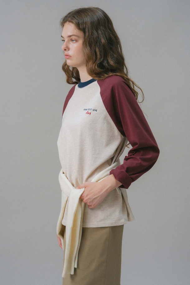 ANEDIT - 긴소매 티셔츠 - U Needlepoint Raglan Tshirt_2colors